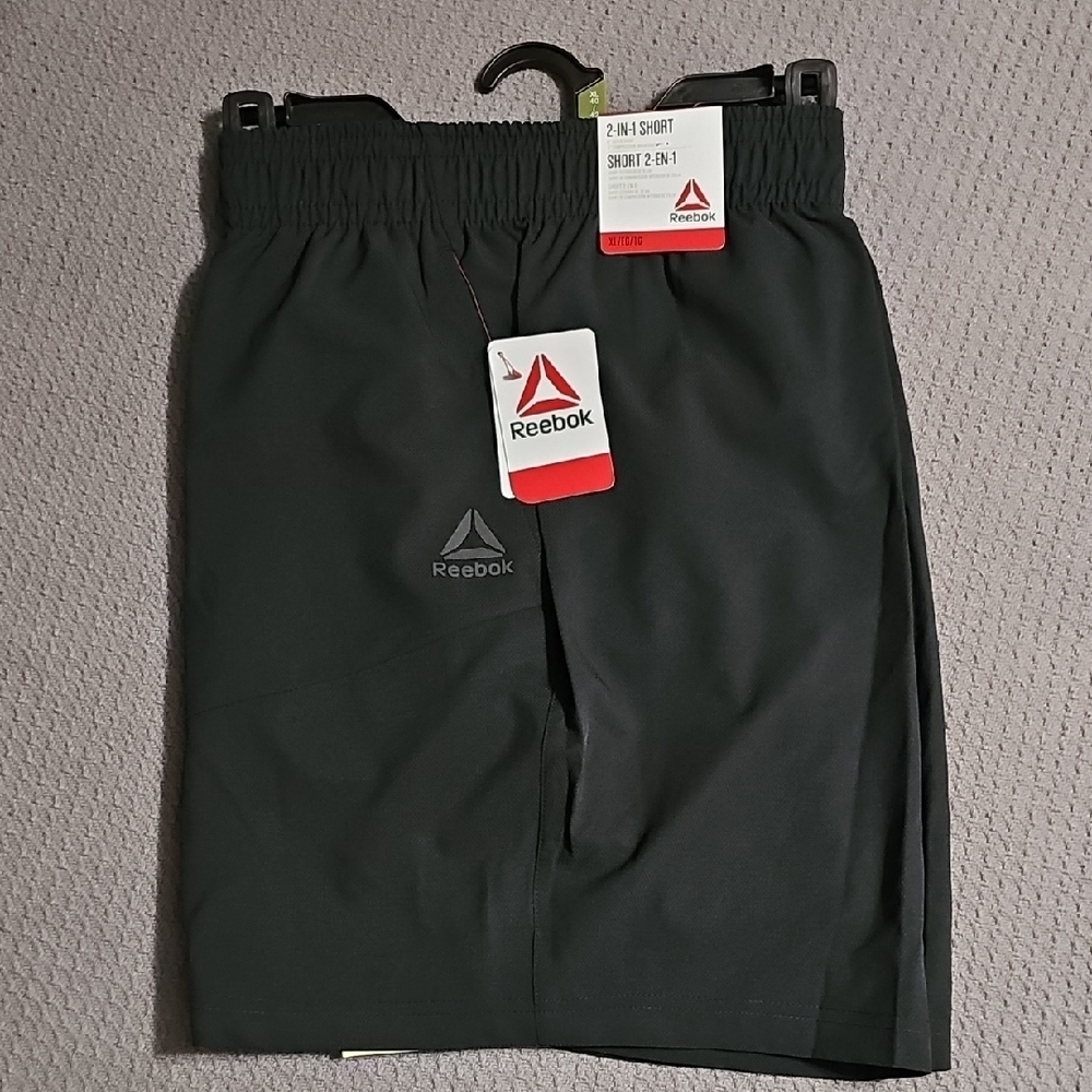 Reebok Men's Dark Gray Athletic Shorts